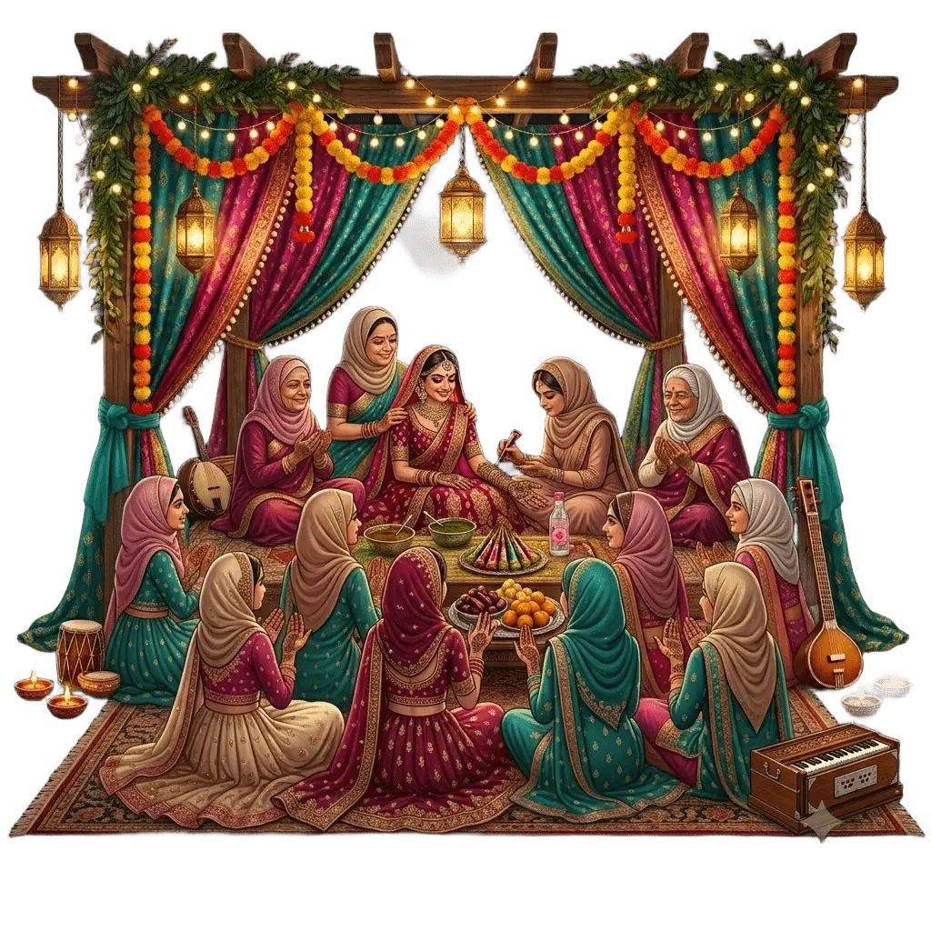 Moulid gathering — family and well-wishers in prayer